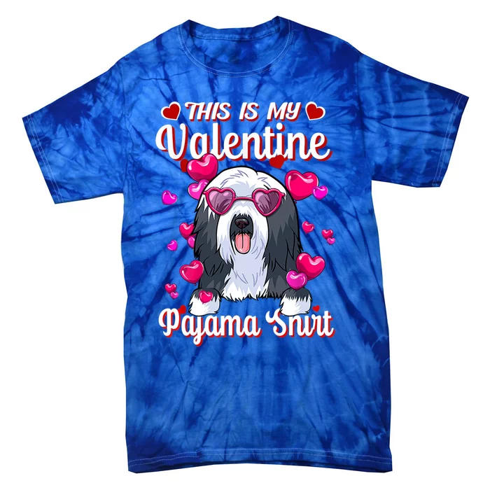 This Is My Valentine Pajama Funny Gift Beared Collie Lovers Cool Gift Tie-Dye T-Shirt