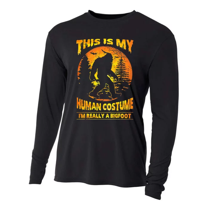 This Is My Human Costume Im Really A Bigfoot Cooling Performance Long Sleeve Crew