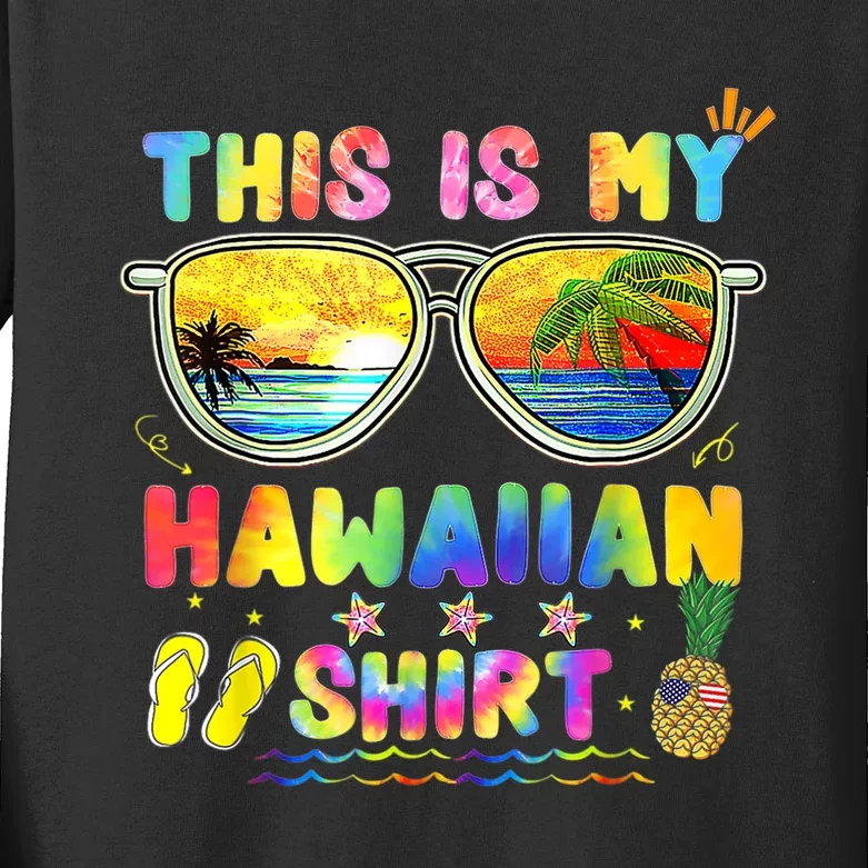 This Is My Hawaiian Luau Aloha Hawaii Beach Pineapple Kids Long Sleeve Shirt