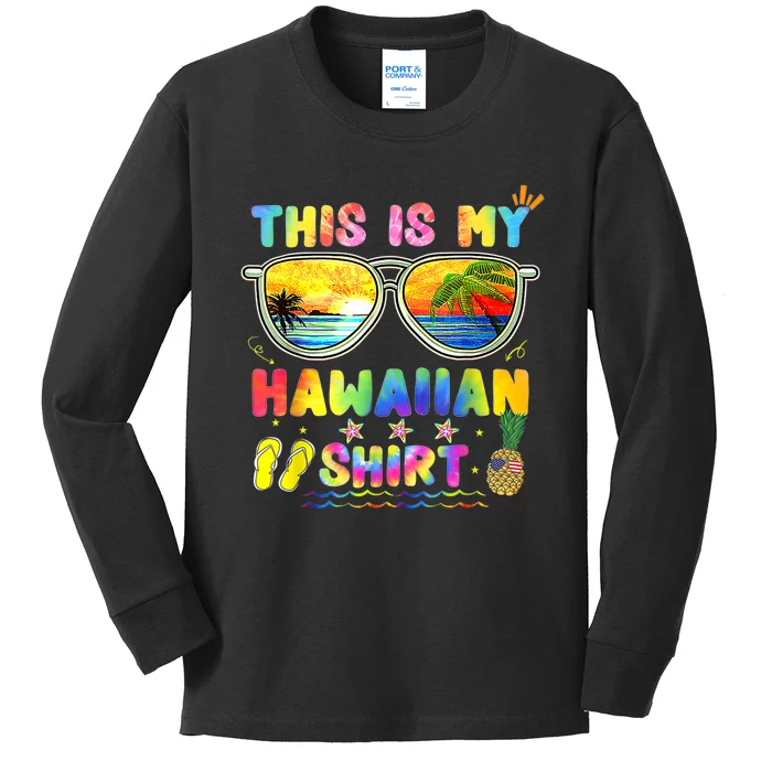 This Is My Hawaiian Luau Aloha Hawaii Beach Pineapple Kids Long Sleeve Shirt