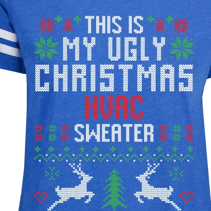 This Is My Ugly Christmas Hvac Sweater Funny Hvac Technician Great Gift Enza Ladies Jersey Football T-Shirt