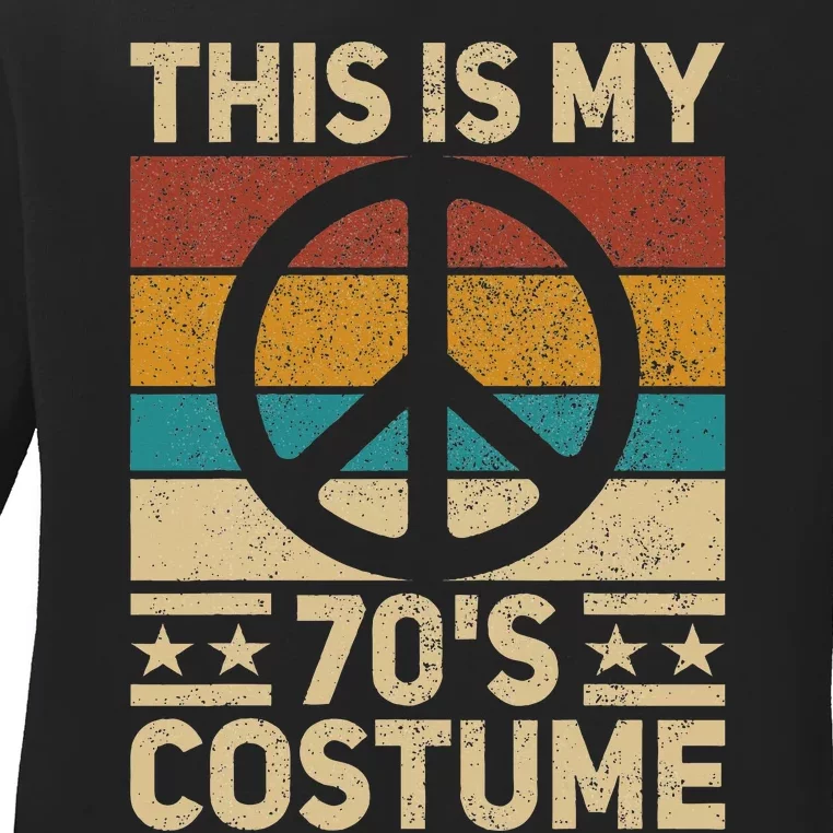 This is My 70s Costume Funny Groovy Peace Ladies Long Sleeve Shirt