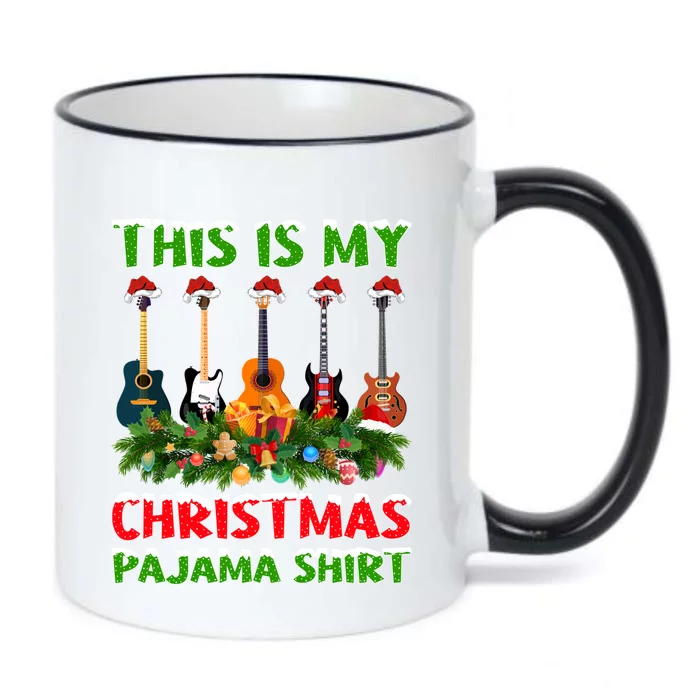 This Is My Christmas Pajamas Xmas Santa Guitar Christmas Gift Black Color Changing Mug