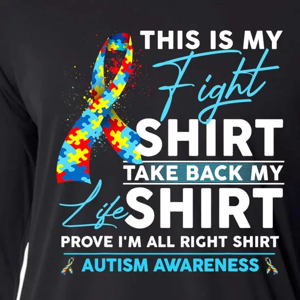 This Is My Fight Autism Awareness Ribbon Puzzle Cooling Performance Long Sleeve Crew