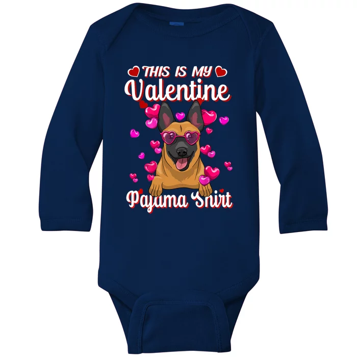 This Is My Valentine Pajama Gift Belgian Malinois Lovers Cool Gift Baby Long Sleeve Bodysuit