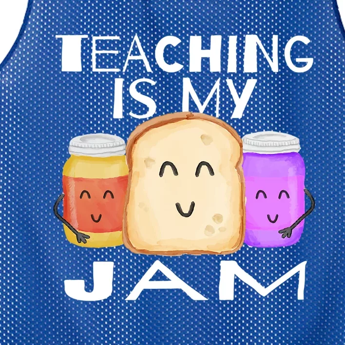 Teaching Is My Jam Cute Gift I Love Teaching Teachers Gift Mesh Reversible Basketball Jersey Tank