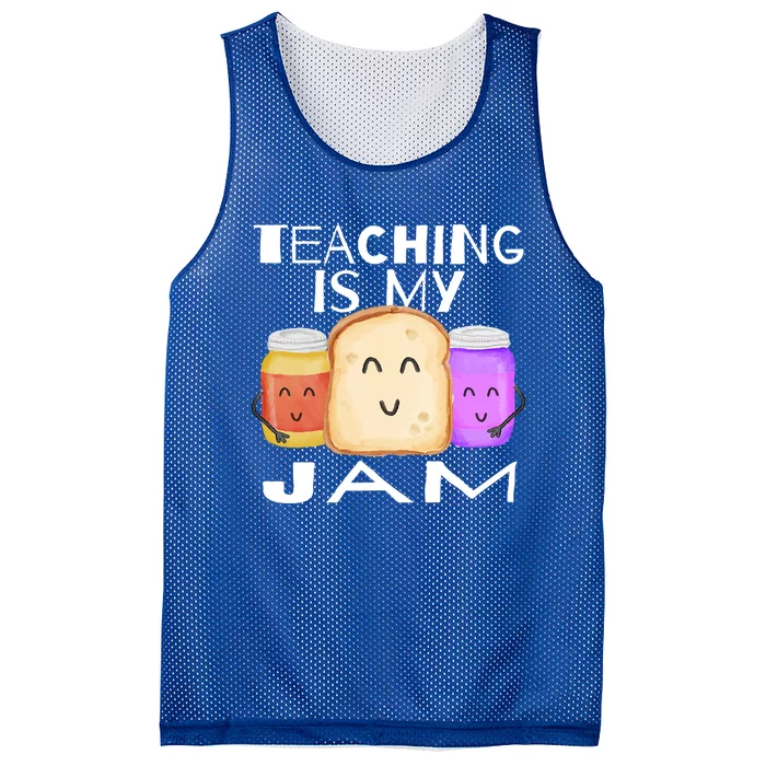 Teaching Is My Jam Cute Gift I Love Teaching Teachers Gift Mesh Reversible Basketball Jersey Tank