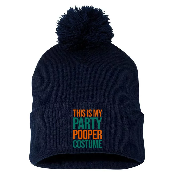 This Is My Party Pooper Costume Pom Pom 12in Knit Beanie