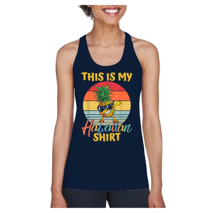 This Is My Hawaiian Tropical Luau Costume Party Hawaii Women's Racerback Tank