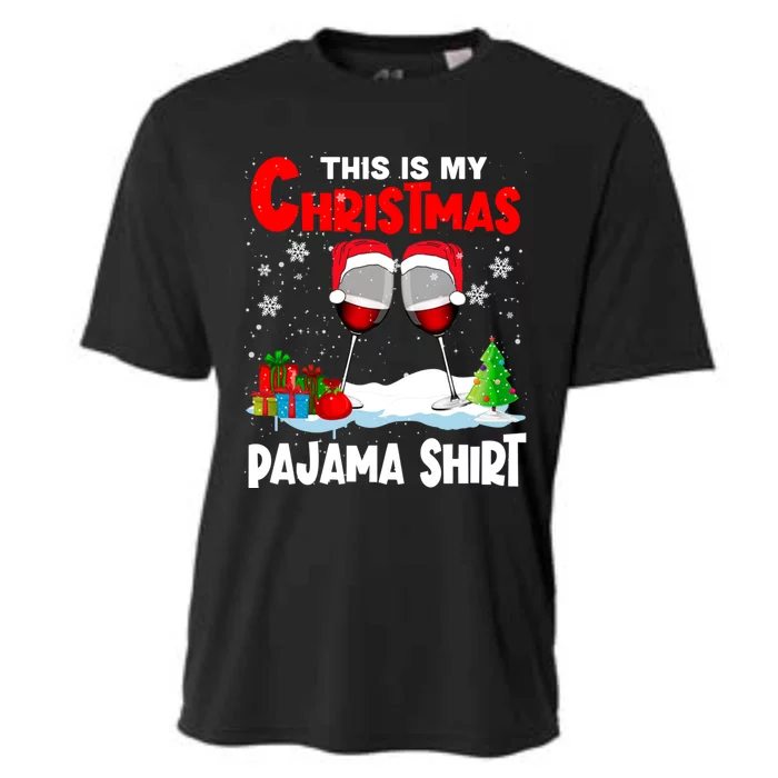 This Is My Christmas Pajama Gift Xmas Santa Wine Er Cute Gift Cooling Performance Crew T-Shirt