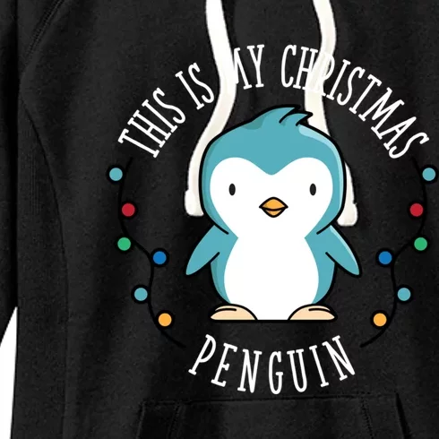 This Is My Christmas Penguin Gift Women's Fleece Hoodie