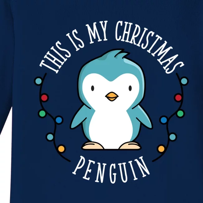 This Is My Christmas Penguin Gift Baby Long Sleeve Bodysuit