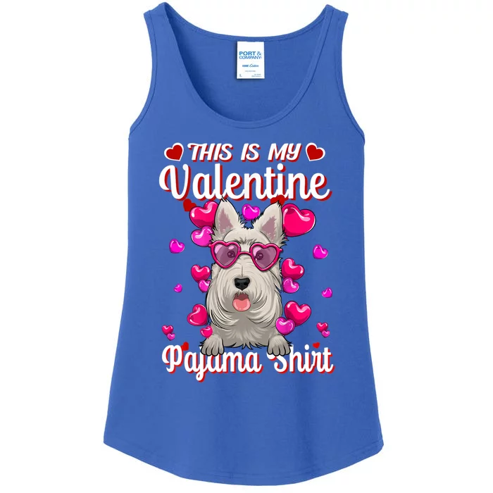 This Is My Valentine Pajama Gift Scottish Terrier Lovers Gift Ladies Essential Tank