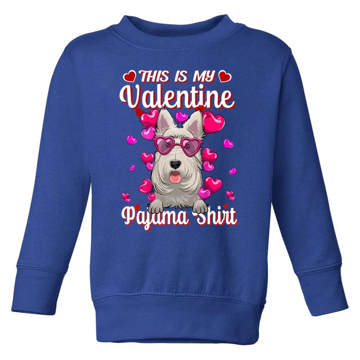 This Is My Valentine Pajama Gift Scottish Terrier Lovers Gift Toddler Sweatshirt