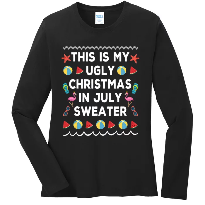 This Is My Ugly Christmas In July Sweater Funny Summer Ladies Long Sleeve Shirt