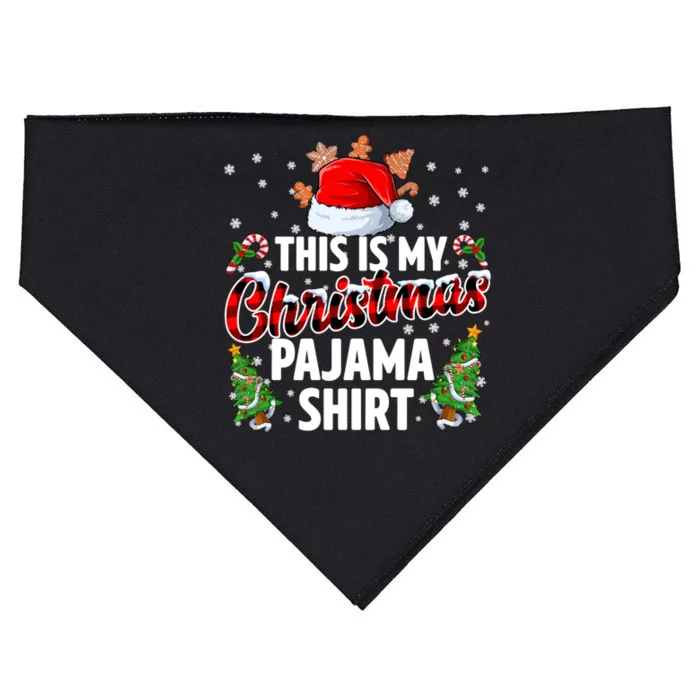 This Is My Christmas Pajama Shirts USA-Made Doggie Bandana