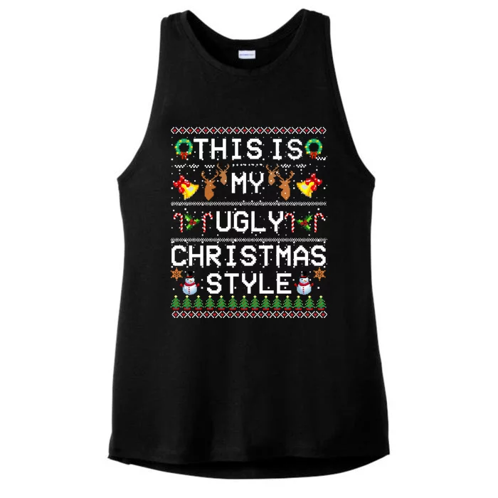 This Is My Ugly Christmas Style Funny Xmas Gift Idea Great Gift Ladies Tri-Blend Wicking Tank