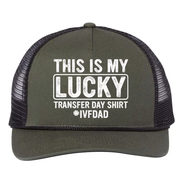 This Is My Lucky Transfer Day Ivf Dad Ivf Transfer Day Retro Rope Trucker Hat Cap