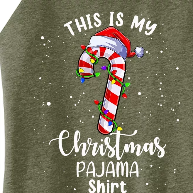 This Is My Christmas Pajama Candy Cane Boy Girl Women’s Perfect Tri Rocker Tank