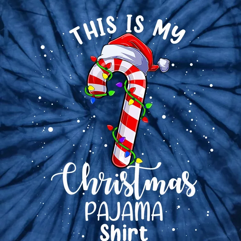 This Is My Christmas Pajama Candy Cane Boy Girl Tie-Dye T-Shirt