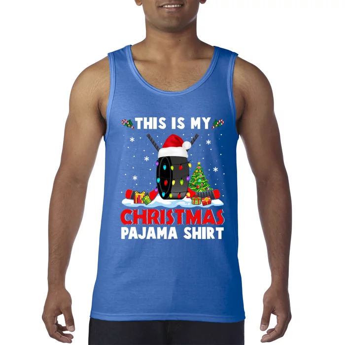 This Is My Christmas Pajama Cool Gift Xmas Santa Hockey Player Great Gift Tank Top