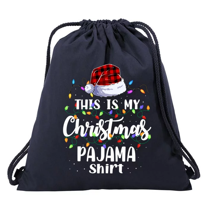 This Is My Christmas Pajama Gift Xmas Lights Funny Holiday Gift Drawstring Bag