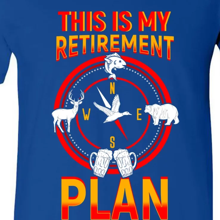 This Is My Retiret Plan Animal Hunting Beer Ing Gift Great Gift V-Neck T-Shirt