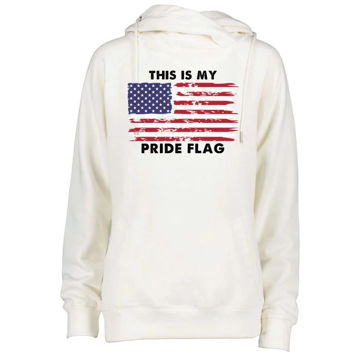 This Is My Pride Flag USA Vintage Womens Funnel Neck Pullover Hood