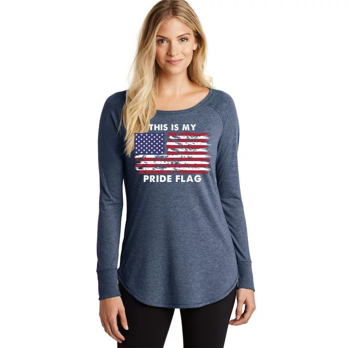 This Is My Pride Flag USA Vintage Women's Perfect Tri Tunic Long Sleeve Shirt