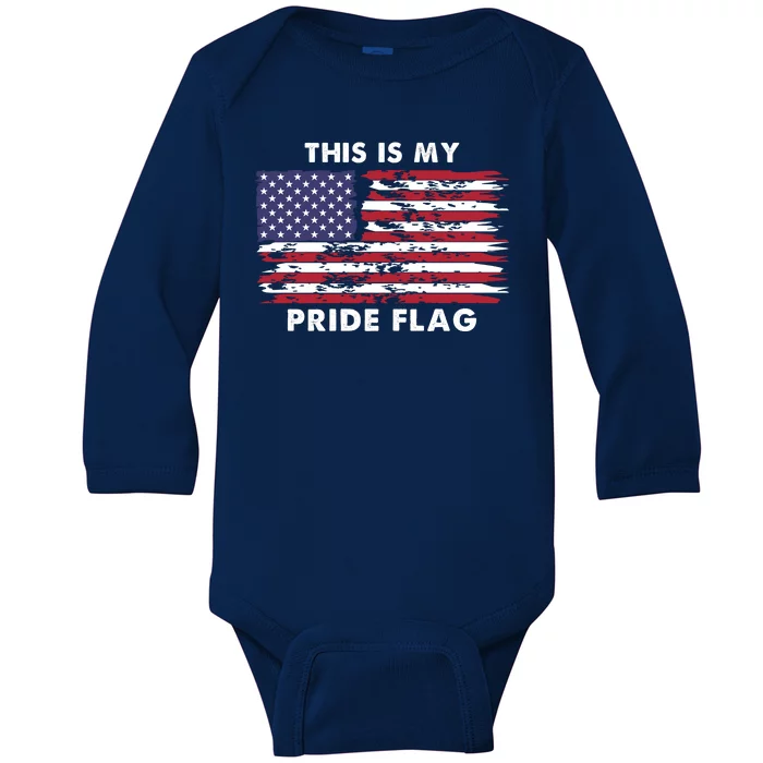 This Is My Pride Flag USA Vintage Baby Long Sleeve Bodysuit