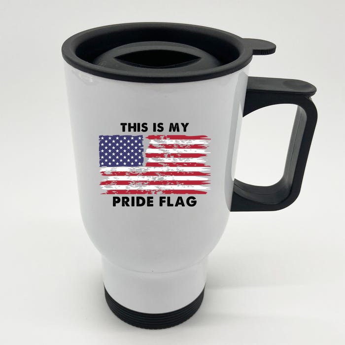 This Is My Pride Flag USA Vintage Front & Back Stainless Steel Travel Mug