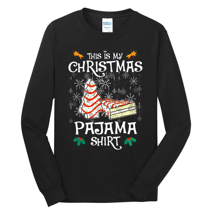 This Is My Christmas Pajama Funny Christmas Cake Tall Long Sleeve T-Shirt