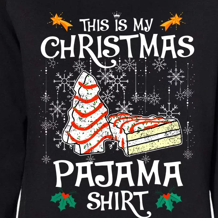 This Is My Christmas Pajama Funny Christmas Cake Womens California Wash Sweatshirt