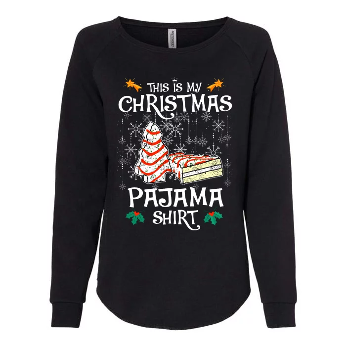 This Is My Christmas Pajama Funny Christmas Cake Womens California Wash Sweatshirt