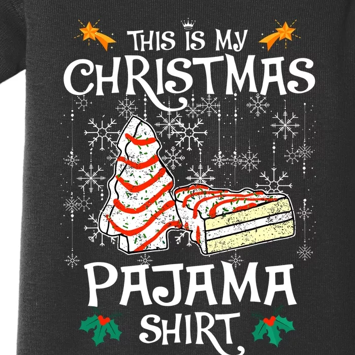 This Is My Christmas Pajama Funny Christmas Cake Baby Bodysuit