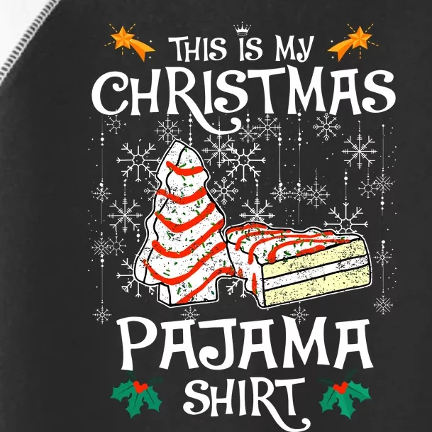 This Is My Christmas Pajama Funny Christmas Cake Toddler Fine Jersey T-Shirt