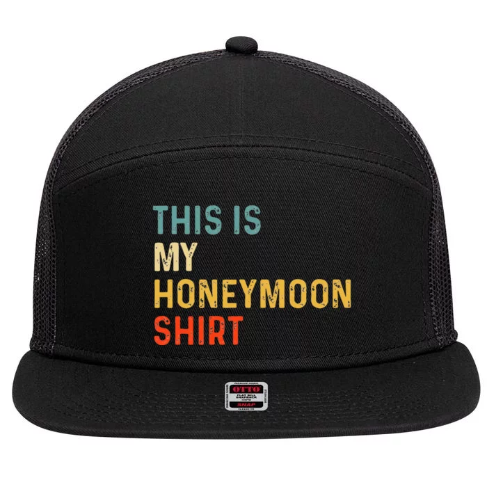 This Is My Honeymoon Matching Couple Honeymoon 7 Panel Mesh Trucker Snapback Hat