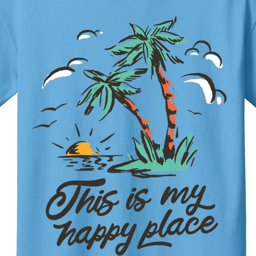 This Is My Happy Place Beach Funny Gift Kids T-Shirt