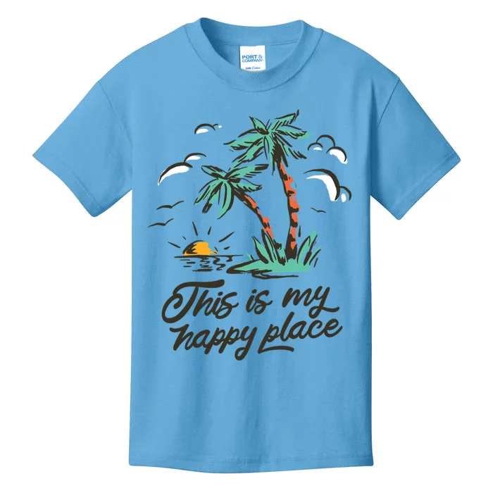 This Is My Happy Place Beach Funny Gift Kids T-Shirt