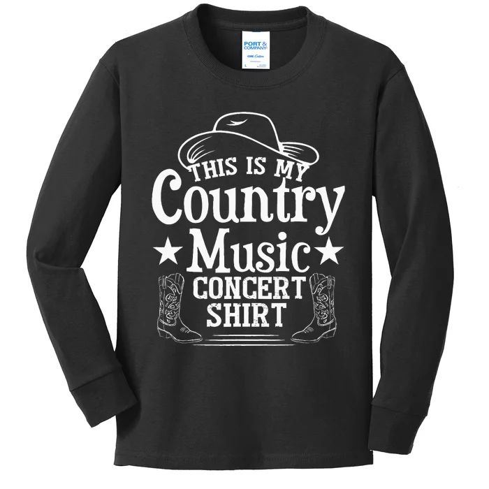 This Is My Country Music Concert Kids Long Sleeve Shirt