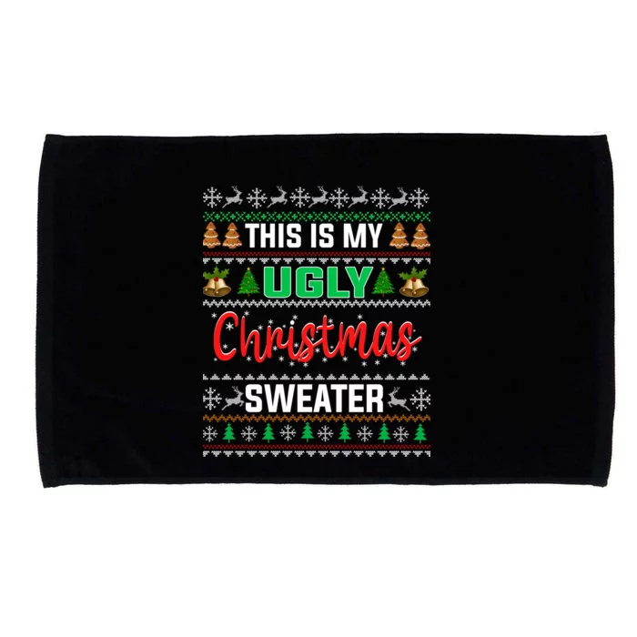 This Is My ItS Too Hot For Ugly Christmas Microfiber Hand Towel