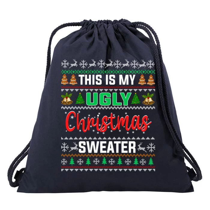 This Is My ItS Too Hot For Ugly Christmas Drawstring Bag