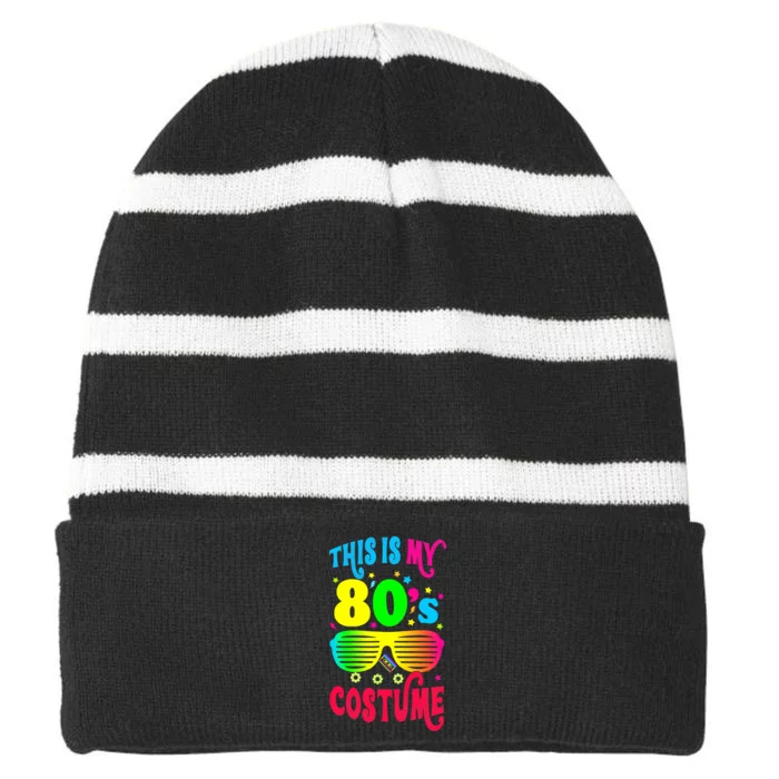 This Is My 80s Costume And Party Funny Striped Beanie with Solid Band