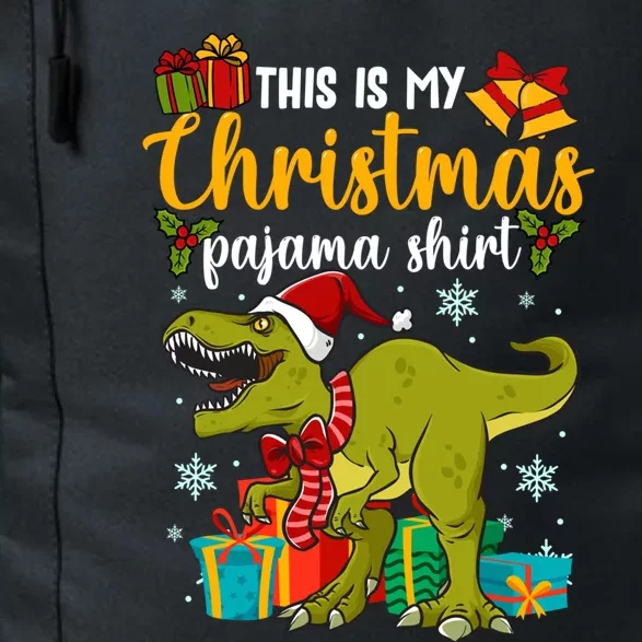 This Is My Christmas Pajamagift Dinosaur With Xmas Hat Gift Daily Commute Backpack