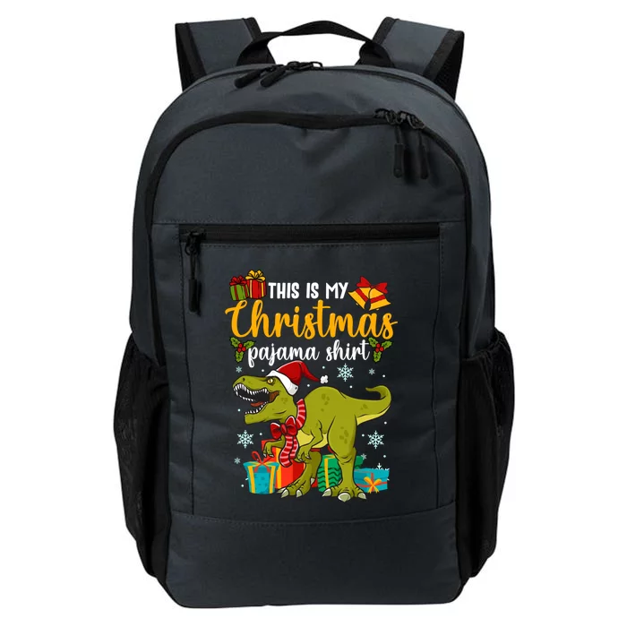 This Is My Christmas Pajamagift Dinosaur With Xmas Hat Gift Daily Commute Backpack