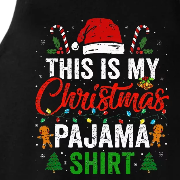 This Is My Christmas Pajama Funny Xmas PJs Ladies Tri-Blend Wicking Tank