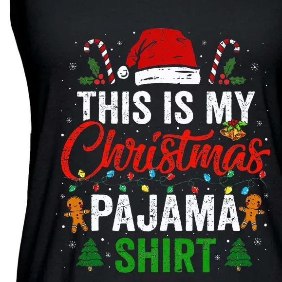 This Is My Christmas Pajama Funny Xmas PJs Ladies Essential Flowy Tank