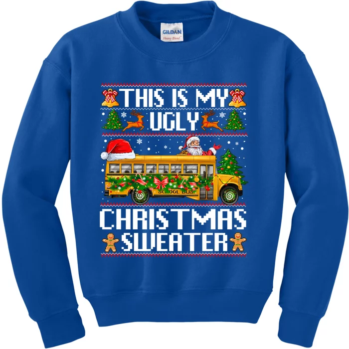 This Is My Ugly Sweater Christmas School Bus Driver Lovers Gift Kids Sweatshirt