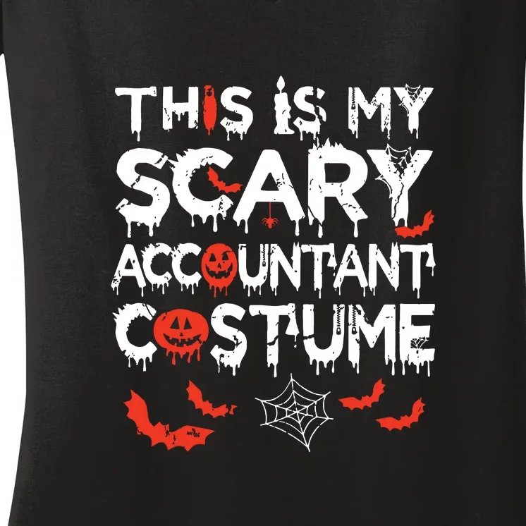 This Is My Scary Accountant Costume Funny Halloween Women's V-Neck T-Shirt