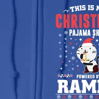 This Is My Christmas Pajama Tee Powered By Ra Santa Cat Gift Full Zip Hoodie